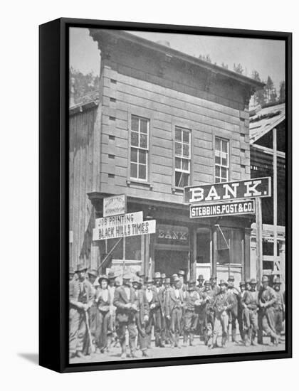 Gold Miners at Deadwood City, South Dakota, C.1877-null-Framed Stretched Canvas