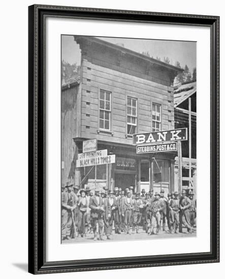 Gold Miners at Deadwood City, South Dakota, C.1877-null-Framed Photographic Print