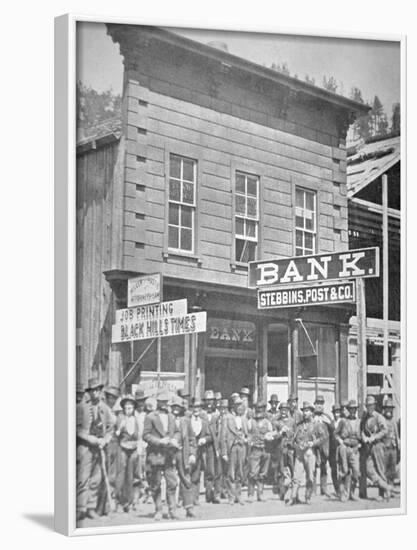 Gold Miners at Deadwood City, South Dakota, C.1877-null-Framed Photographic Print