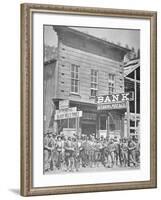 Gold Miners at Deadwood City, South Dakota, C.1877-null-Framed Photographic Print