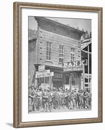 Gold Miners at Deadwood City, South Dakota, C.1877-null-Framed Photographic Print