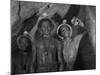 Gold Miners in Robinson Deep Diamond Mine Tunnel, Johannesburg, South Africa, 1950-Margaret Bourke-White-Mounted Photographic Print