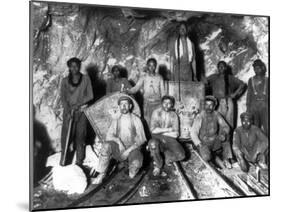 Gold Miners in South Africa Photograph - South Africa-Lantern Press-Mounted Art Print
