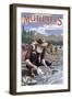 Gold Miners - Murphys, California-Lantern Press-Framed Art Print