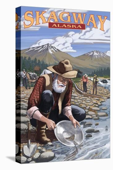 Gold Miners - Skagway, Alaska-Lantern Press-Stretched Canvas