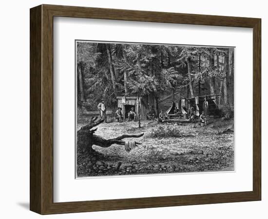 Gold Mining Camp in America-null-Framed Art Print