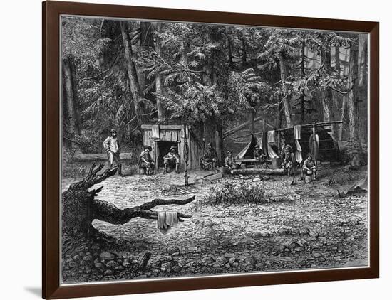 Gold Mining Camp in America-null-Framed Art Print