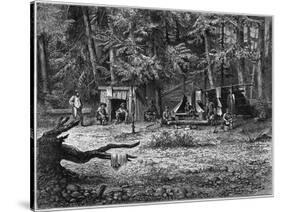 Gold Mining Camp in America-null-Stretched Canvas