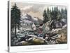 Gold Mining in California, 1849-Currier & Ives-Stretched Canvas