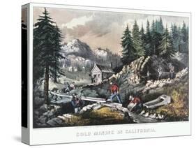 Gold Mining in California, 1849-Currier & Ives-Stretched Canvas