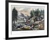 Gold Mining in California, 1849-Currier & Ives-Framed Giclee Print