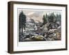 Gold Mining in California, 1849-Currier & Ives-Framed Giclee Print