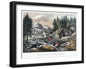 Gold Mining in California, 1849-Currier & Ives-Framed Giclee Print