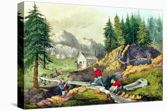 Gold Mining in California, Published by Currier & Ives, 1861-Grafton Tyler Brown-Stretched Canvas