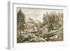 Gold Mining in California-Currier & Ives-Framed Giclee Print