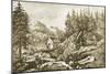 Gold Mining in California-Currier & Ives-Mounted Giclee Print