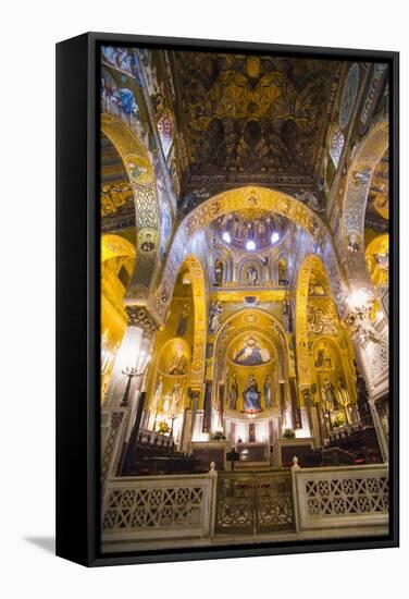 Gold Mosaics in the Palatine Chapel (Royal Chapel) at the Royal Palace of Palermo (Palazzo Reale)-Matthew Williams-Ellis-Framed Stretched Canvas