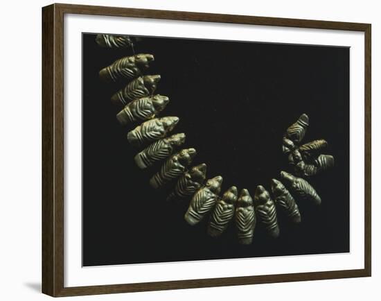 Gold Necklace Formed by Small Stylized Birds, Artifact Originating from Restrepo-null-Framed Giclee Print