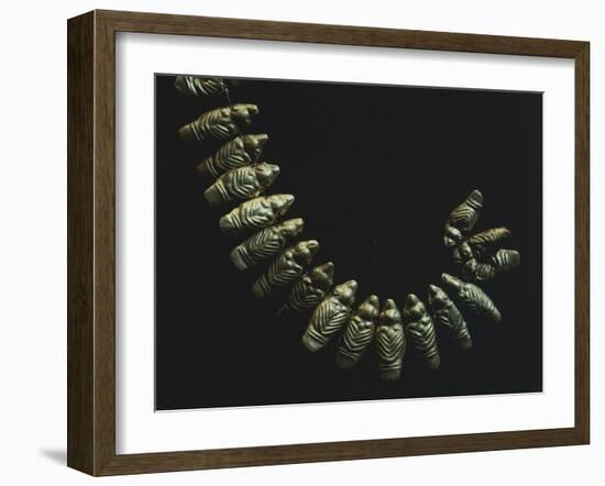 Gold Necklace Formed by Small Stylized Birds, Artifact Originating from Restrepo-null-Framed Giclee Print