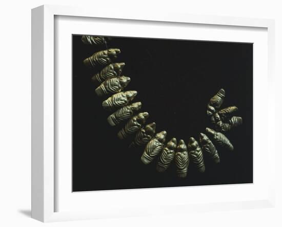 Gold Necklace Formed by Small Stylized Birds, Artifact Originating from Restrepo-null-Framed Giclee Print