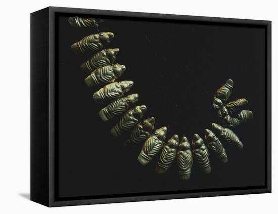 Gold Necklace Formed by Small Stylized Birds, Artifact Originating from Restrepo-null-Framed Stretched Canvas