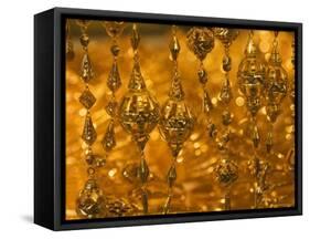 Gold Necklace on Display, the Gold Souk, Deira, Dubai, United Arab Emirates, Middle East-Amanda Hall-Framed Stretched Canvas