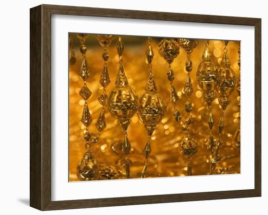 Gold Necklace on Display, the Gold Souk, Deira, Dubai, United Arab Emirates, Middle East-Amanda Hall-Framed Photographic Print