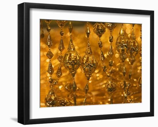 Gold Necklace on Display, the Gold Souk, Deira, Dubai, United Arab Emirates, Middle East-Amanda Hall-Framed Photographic Print