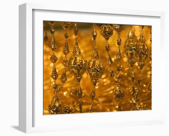 Gold Necklace on Display, the Gold Souk, Deira, Dubai, United Arab Emirates, Middle East-Amanda Hall-Framed Photographic Print
