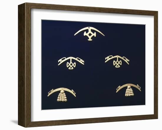 Gold Nose Pendant Originating from Huaca-null-Framed Giclee Print