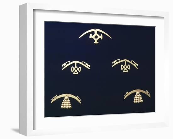 Gold Nose Pendant Originating from Huaca-null-Framed Giclee Print