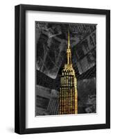 Gold NY-Jace Grey-Framed Art Print