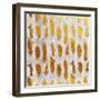 Gold Ombre Watercolor Feathers-Tina Lavoie-Framed Giclee Print