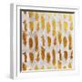 Gold Ombre Watercolor Feathers-Tina Lavoie-Framed Giclee Print