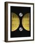 Gold on Black Half Moons-Eline Isaksen-Framed Art Print