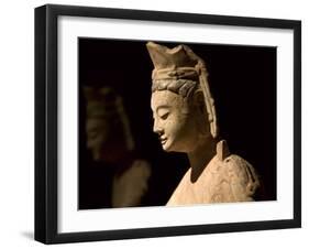 Gold Painted Bodhisattva in Contemplation, China-Keren Su-Framed Premium Photographic Print