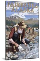Gold Panner Mining Camp - Fairbanks, AK-Lantern Press-Mounted Art Print