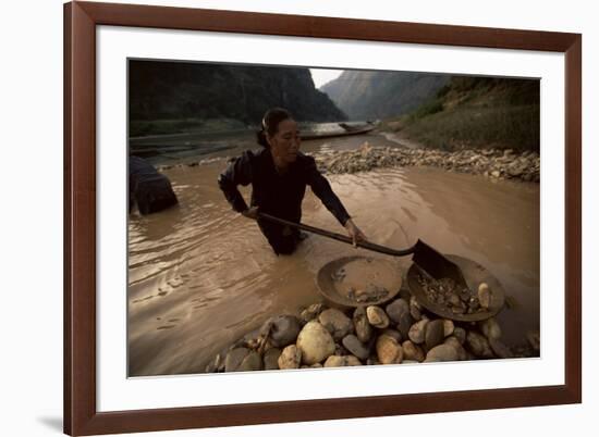 Gold Panning, Nong Kiew, River Nam Ou, Laos, Indochina, Southeast Asia-Colin Brynn-Framed Photographic Print