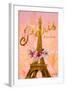 Gold Paris Eiffel Panel-Janice Gaynor-Framed Art Print