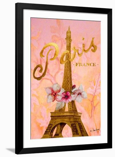 Gold Paris Eiffel Panel-Janice Gaynor-Framed Art Print