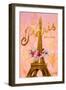 Gold Paris Eiffel Panel-Janice Gaynor-Framed Art Print