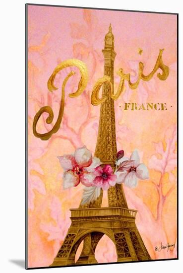 Gold Paris Eiffel Panel-Janice Gaynor-Mounted Art Print