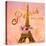 Gold Paris Eiffel-Janice Gaynor-Stretched Canvas