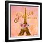 Gold Paris Eiffel-Janice Gaynor-Framed Art Print