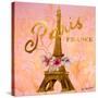 Gold Paris Eiffel-Janice Gaynor-Stretched Canvas