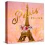 Gold Paris Eiffel-Janice Gaynor-Stretched Canvas