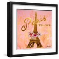 Gold Paris Eiffel-Janice Gaynor-Framed Art Print