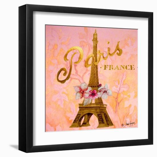 Gold Paris Eiffel-Janice Gaynor-Framed Art Print