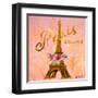 Gold Paris Eiffel-Janice Gaynor-Framed Art Print