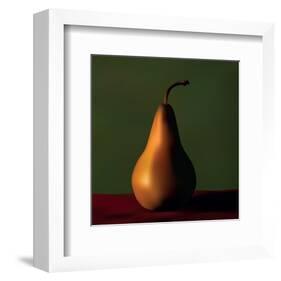 Gold Pear Red Table Green Wall-null-Framed Art Print